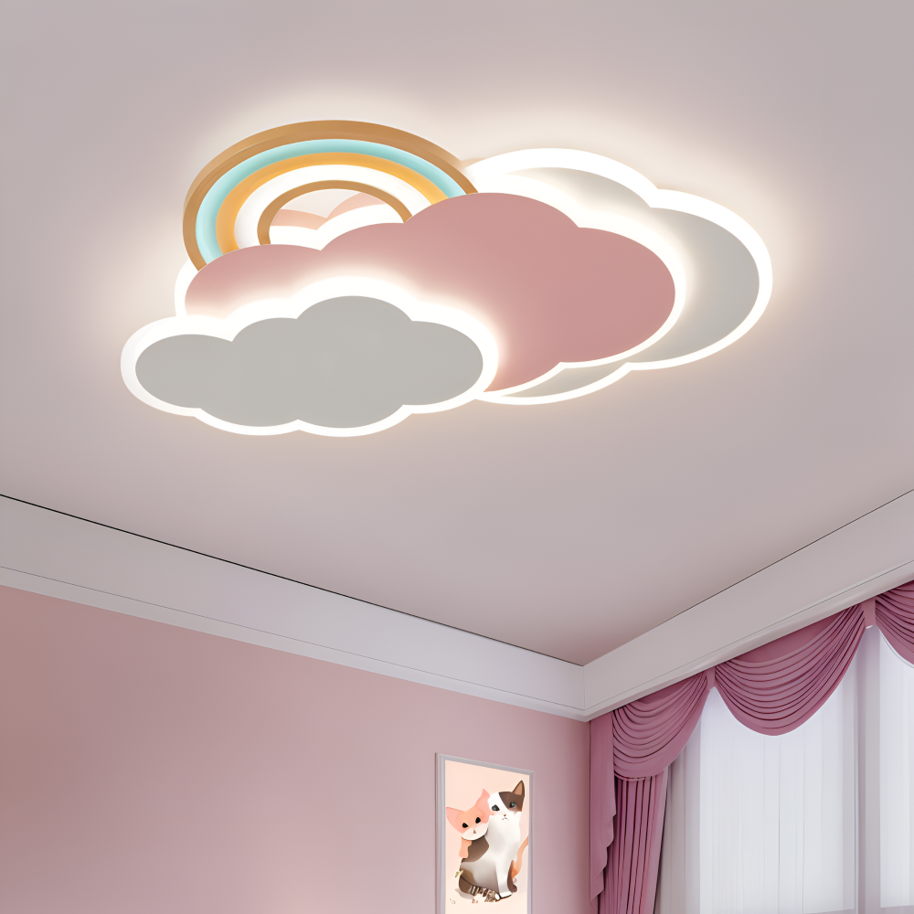 DreamGlow – Lampada a soffitto LED Colorata a Nuvole e Arcobaleno per Camera Bambini