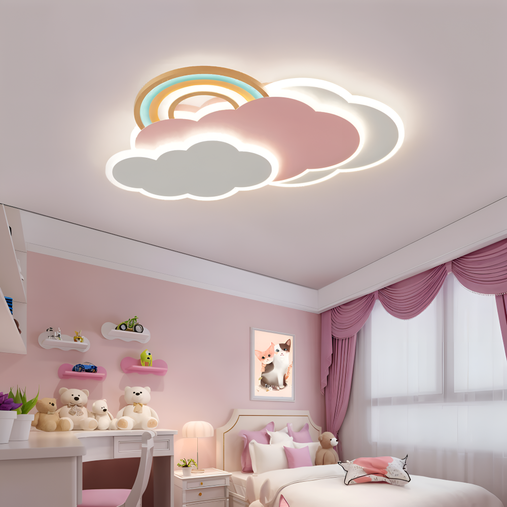 DreamGlow – Lampada a soffitto LED Colorata a Nuvole e Arcobaleno per Camera Bambini