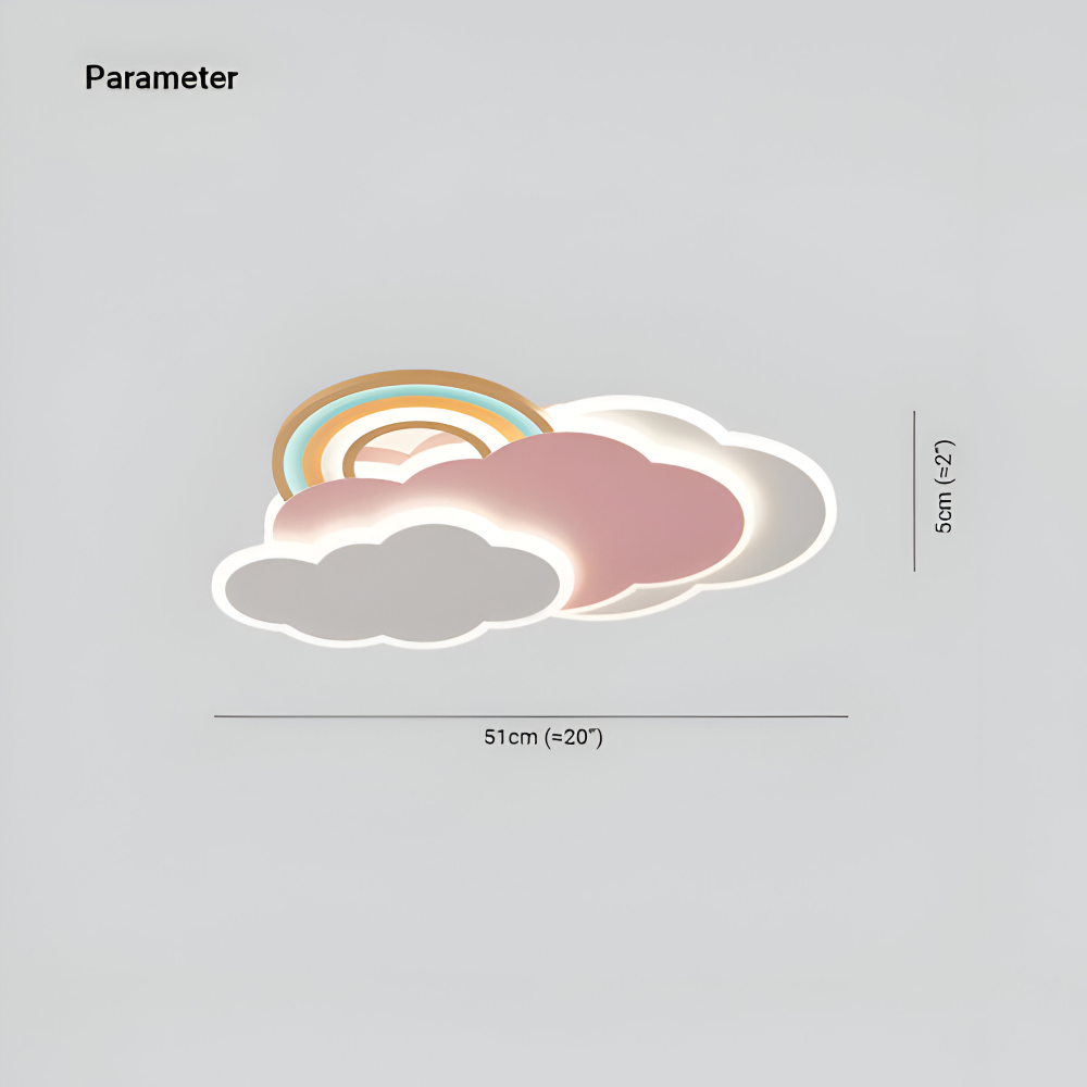 DreamGlow – Lampada a soffitto LED Colorata a Nuvole e Arcobaleno per Camera Bambini