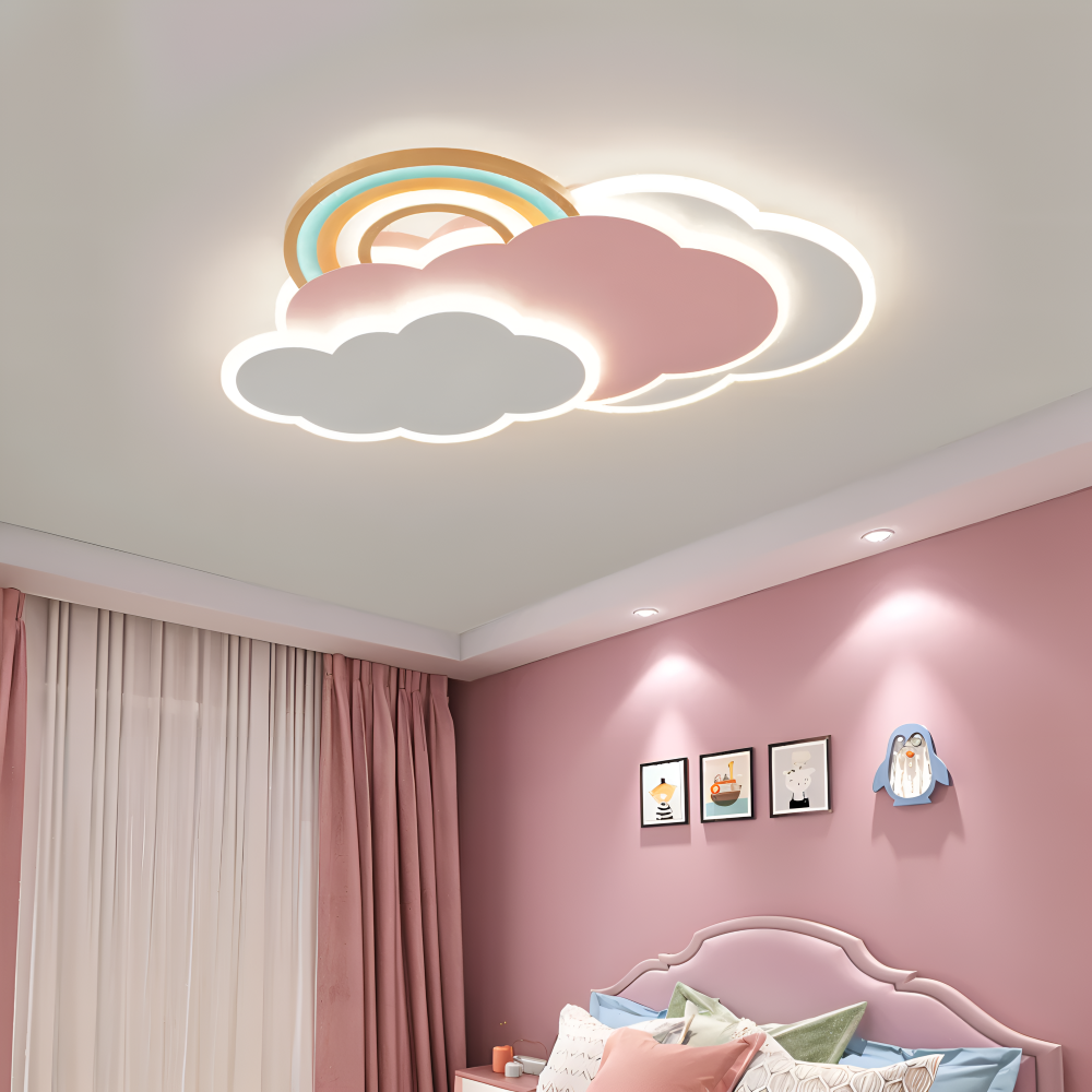 DreamGlow – Lampada a soffitto LED Colorata a Nuvole e Arcobaleno per Camera Bambini
