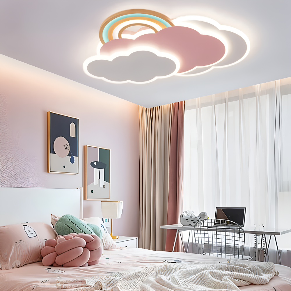 DreamGlow – Lampada a soffitto LED Colorata a Nuvole e Arcobaleno per Camera Bambini