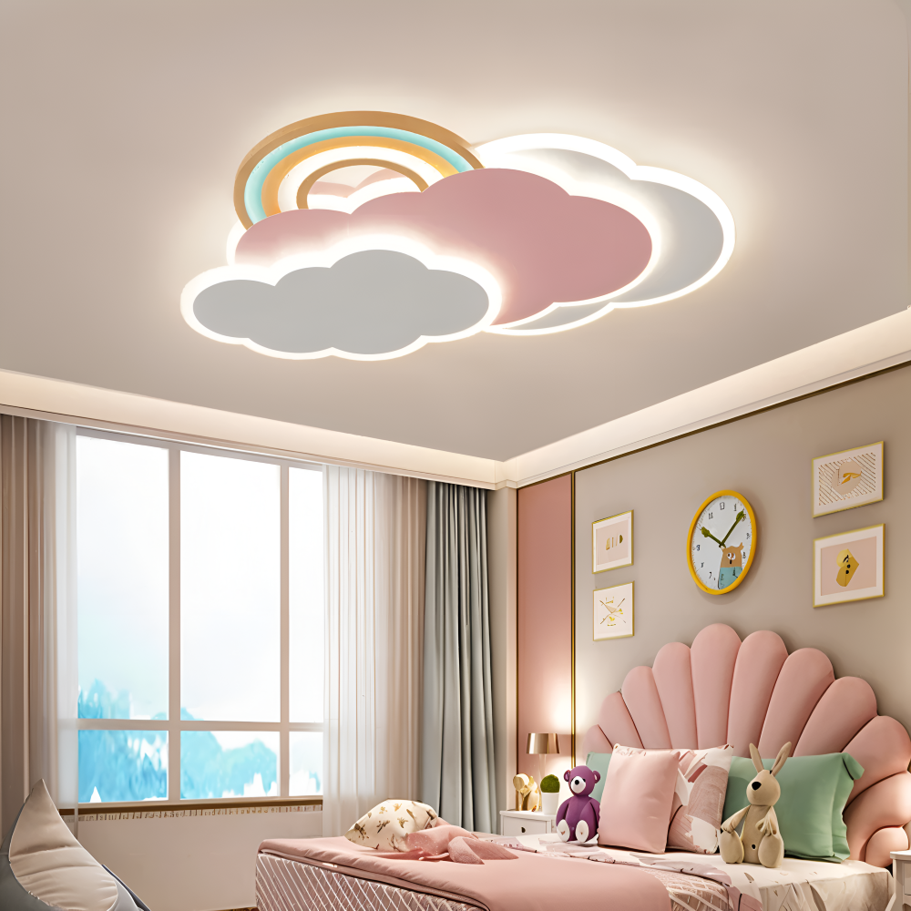 DreamGlow – Lampada a soffitto LED Colorata a Nuvole e Arcobaleno per Camera Bambini