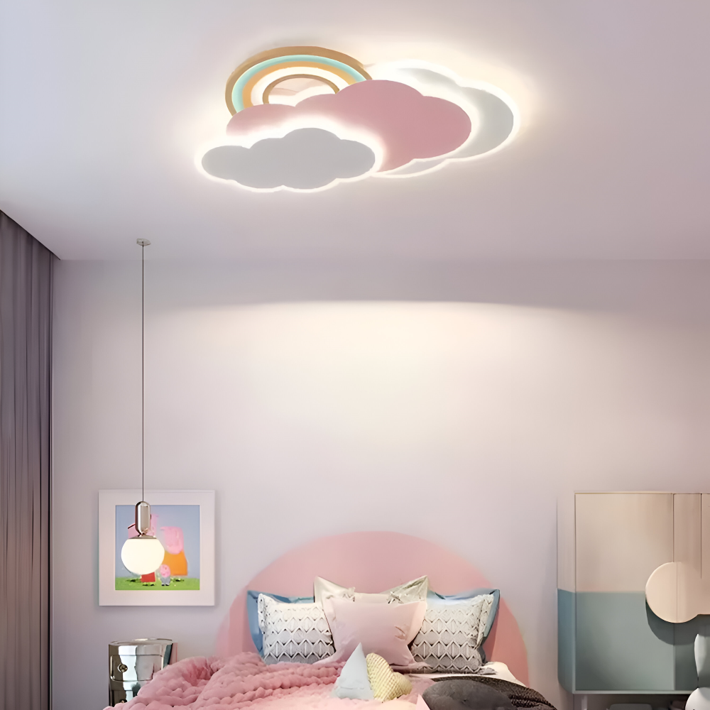 DreamGlow – Lampada a soffitto LED Colorata a Nuvole e Arcobaleno per Camera Bambini