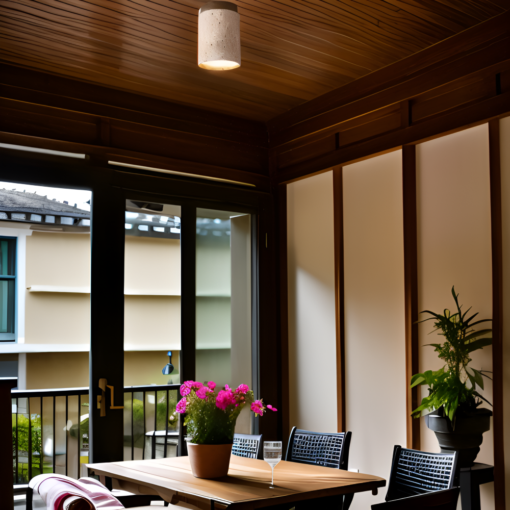 MarWood – Lampada da soffitto in Travertino con Spot Incassato in Marmo e Legno
