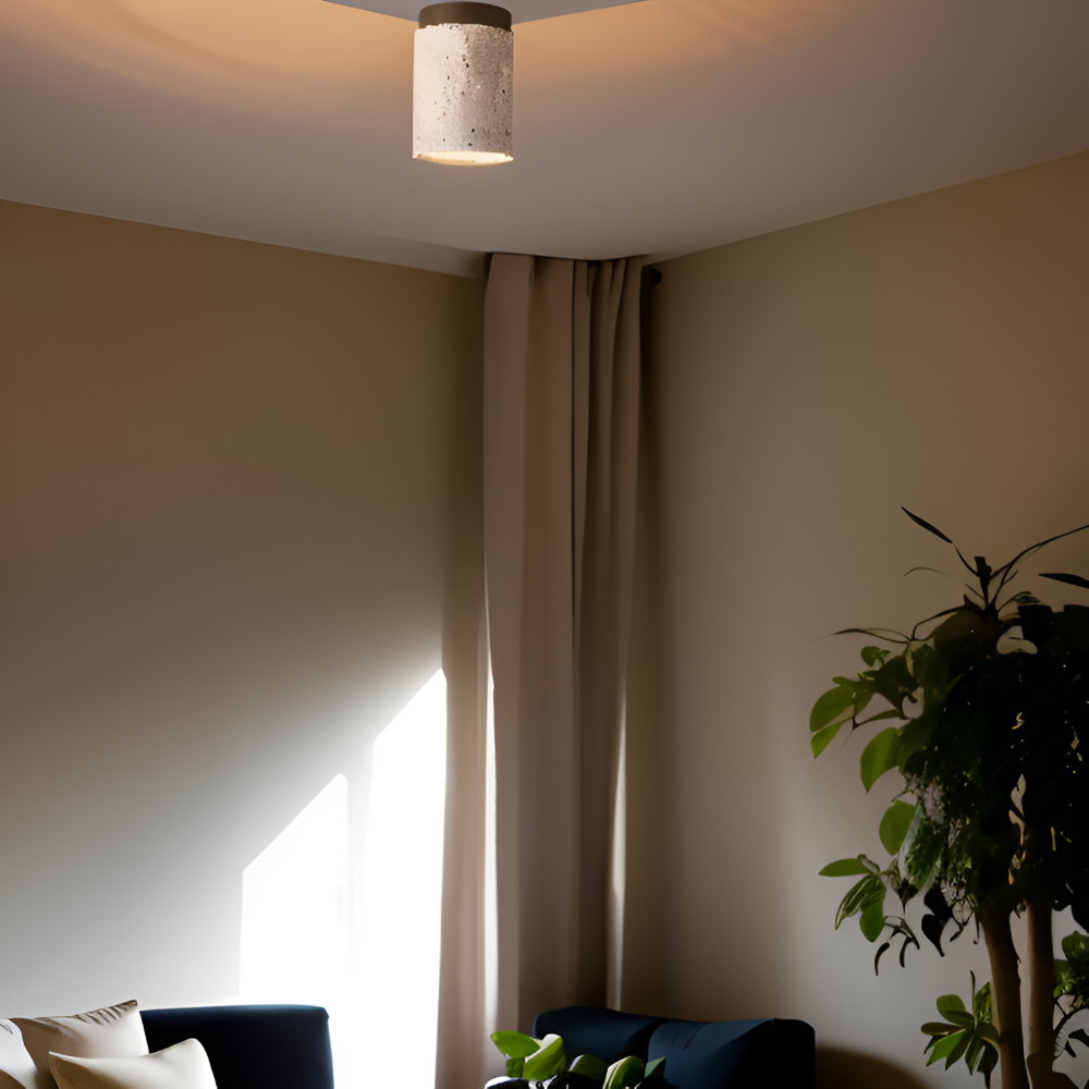 MarWood – Lampada da soffitto in Travertino con Spot Incassato in Marmo e Legno