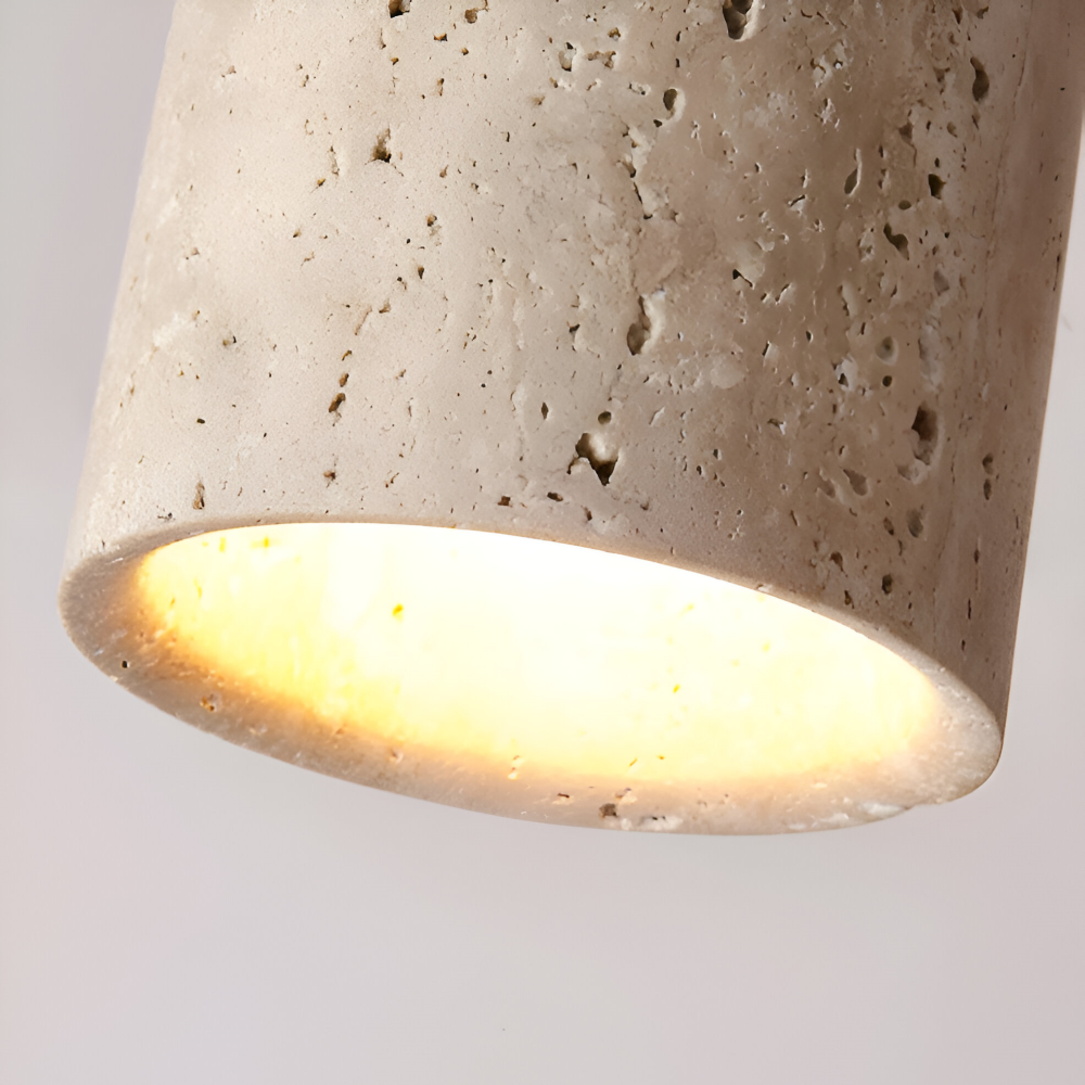 MarWood – Lampada da soffitto in Travertino con Spot Incassato in Marmo e Legno