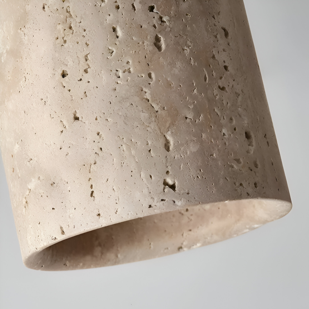 MarWood – Lampada da soffitto in Travertino con Spot Incassato in Marmo e Legno
