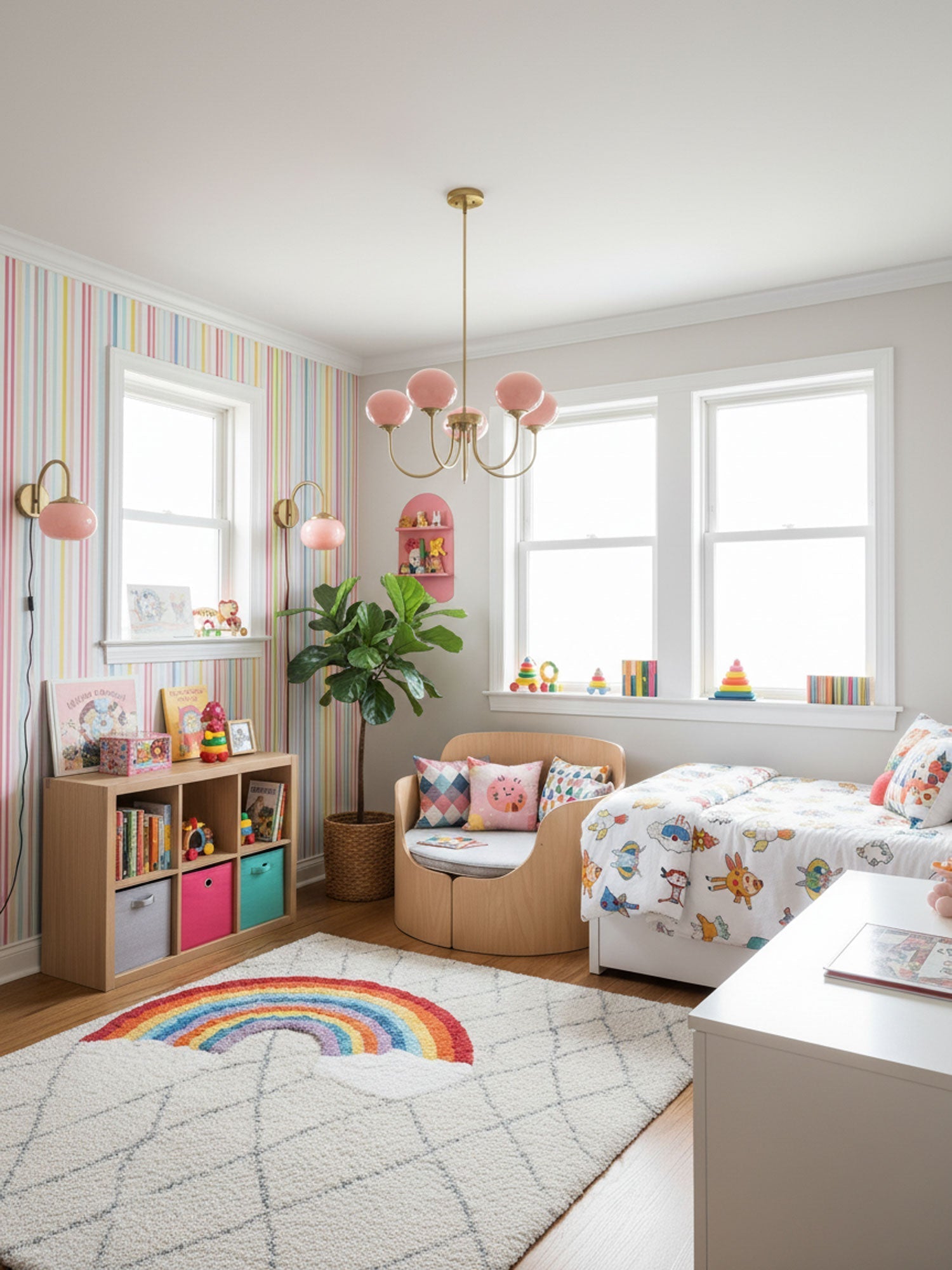 Aurevella | Lampadario Moderno Glam con Paralumi in Vetro Rosa per Spazi di Ristorazione e Camera da Letto