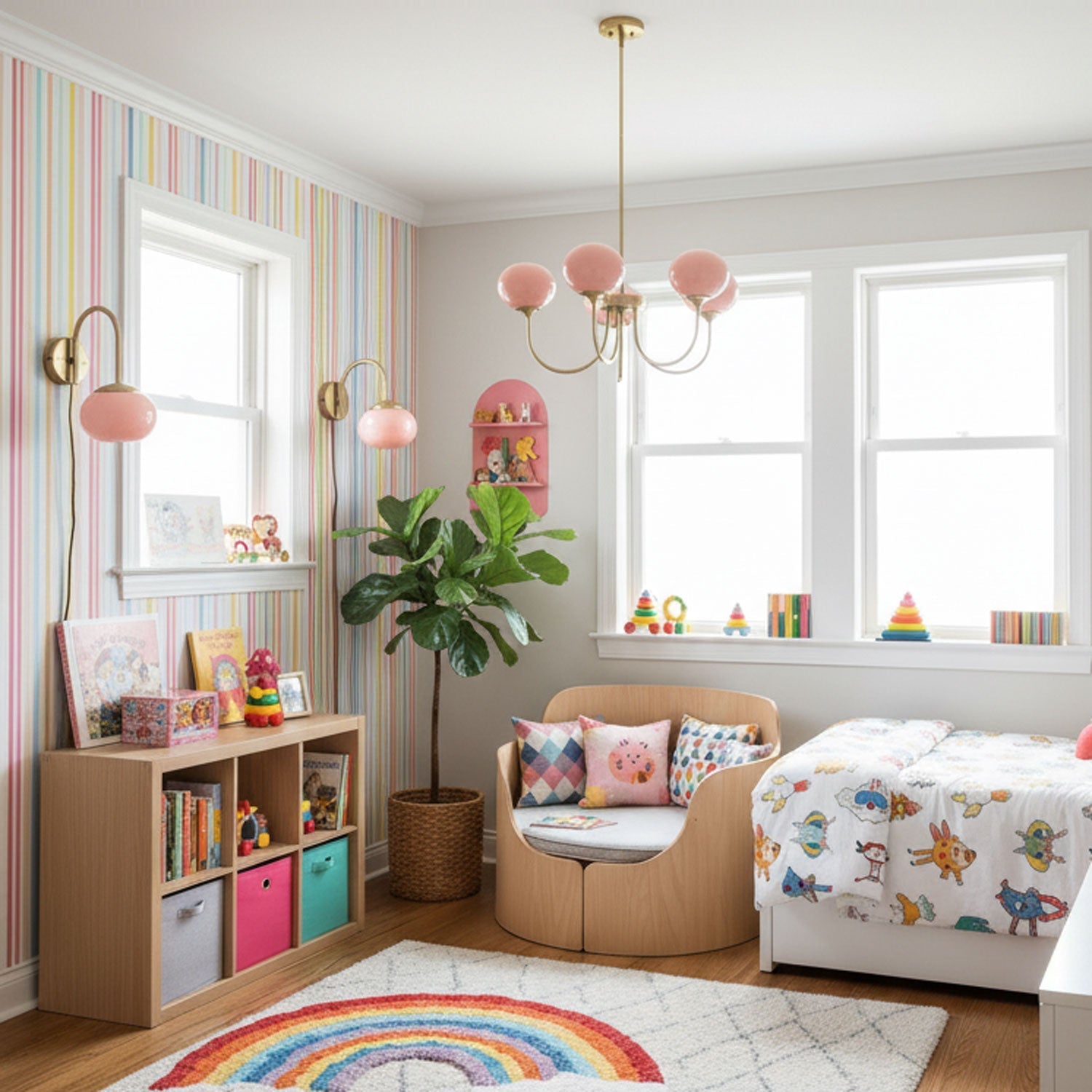 Aurevella | Lampadario Moderno Glam con Paralumi in Vetro Rosa per Spazi di Ristorazione e Camera da Letto