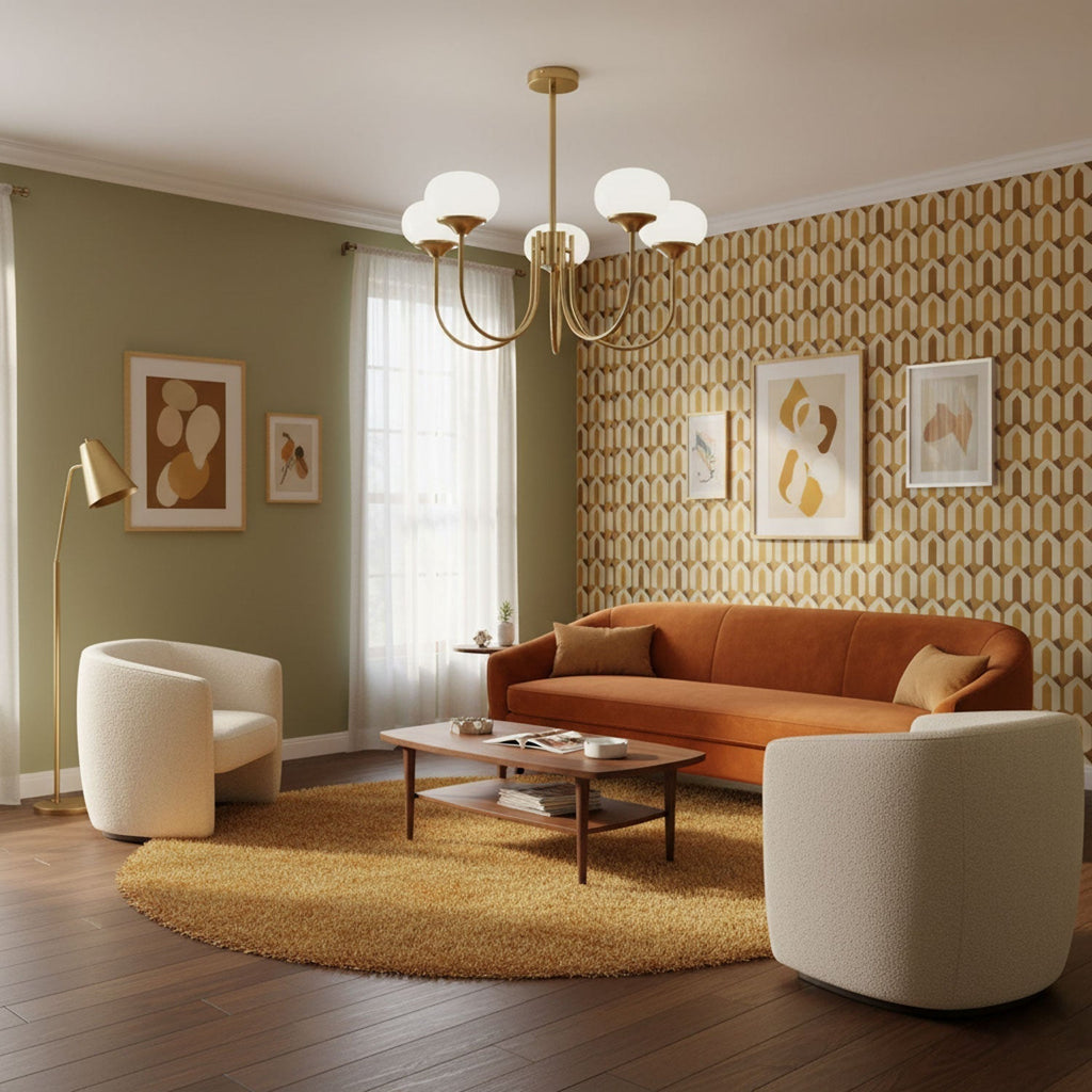 Aurevella | Lampadario Moderno Glam con Paralumi in Vetro Rosa per Spazi di Ristorazione e Camera da Letto
