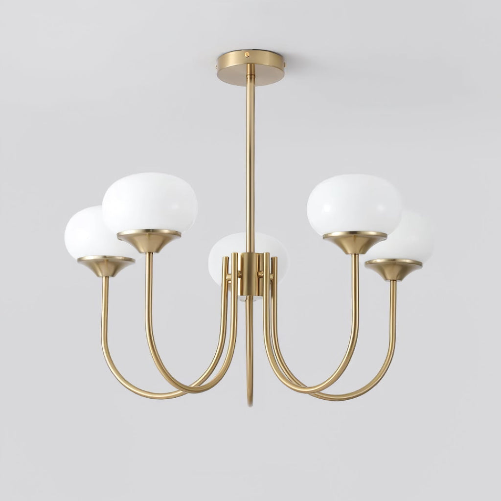 Aurevella | Lampadario Moderno Glam con Paralumi in Vetro Rosa per Spazi di Ristorazione e Camera da Letto