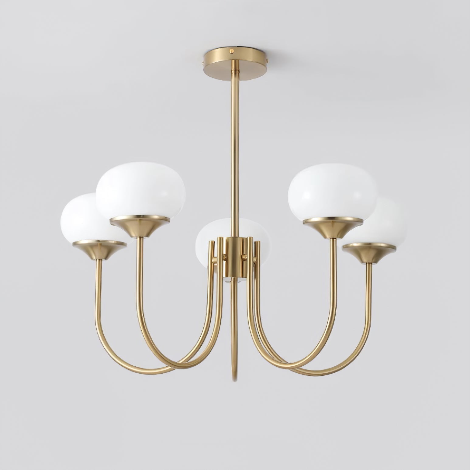 Aurevella | Lampadario Moderno Glam con Paralumi in Vetro Rosa per Spazi di Ristorazione e Camera da Letto