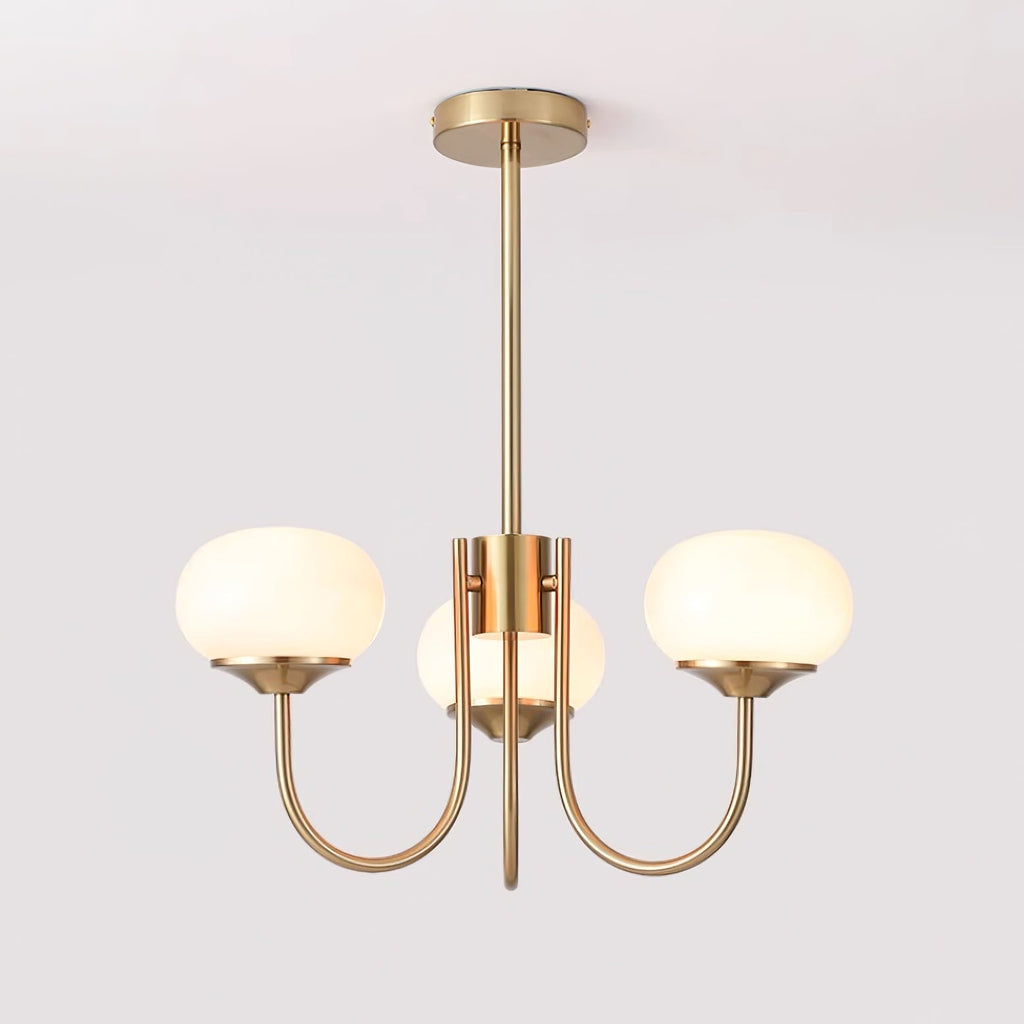 Aurevella | Lampadario Moderno Glam con Paralumi in Vetro Rosa per Spazi di Ristorazione e Camera da Letto
