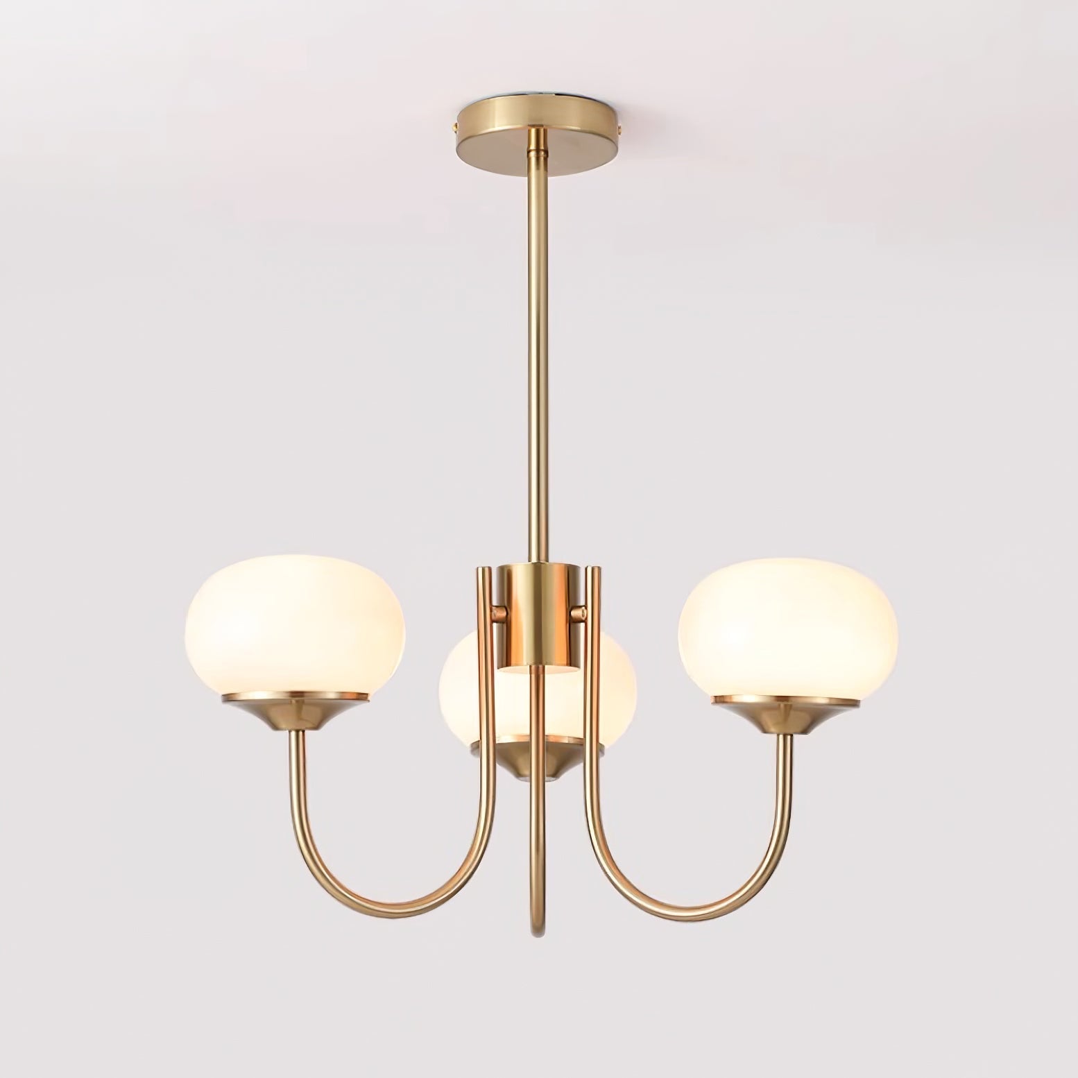 Aurevella | Lampadario Moderno Glam con Paralumi in Vetro Rosa per Spazi di Ristorazione e Camera da Letto