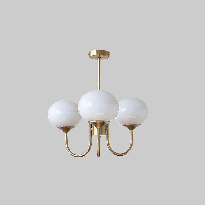 Aurevella | Lampadario Moderno Glam con Paralumi in Vetro Rosa per Spazi di Ristorazione e Camera da Letto