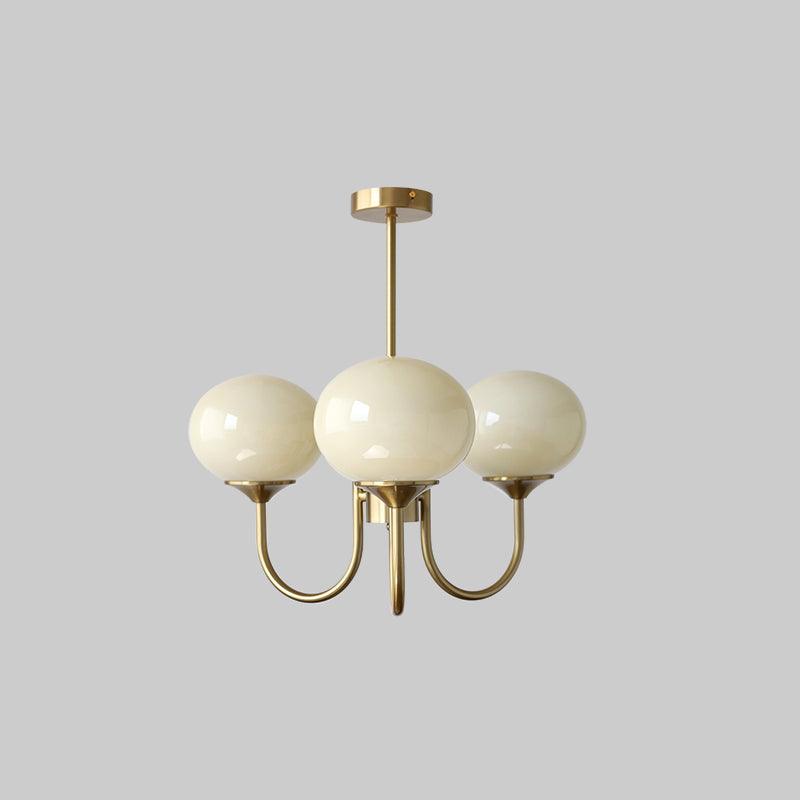 Aurevella | Lampadario Moderno Glam con Paralumi in Vetro Rosa per Spazi di Ristorazione e Camera da Letto