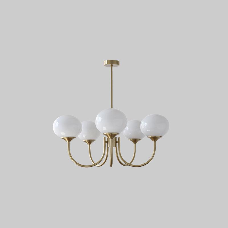 Aurevella | Lampadario Moderno Glam con Paralumi in Vetro Rosa per Spazi di Ristorazione e Camera da Letto