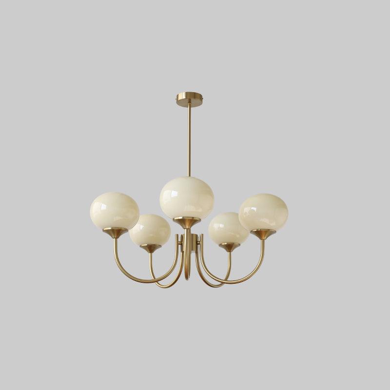 Aurevella | Lampadario Moderno Glam con Paralumi in Vetro Rosa per Spazi di Ristorazione e Camera da Letto