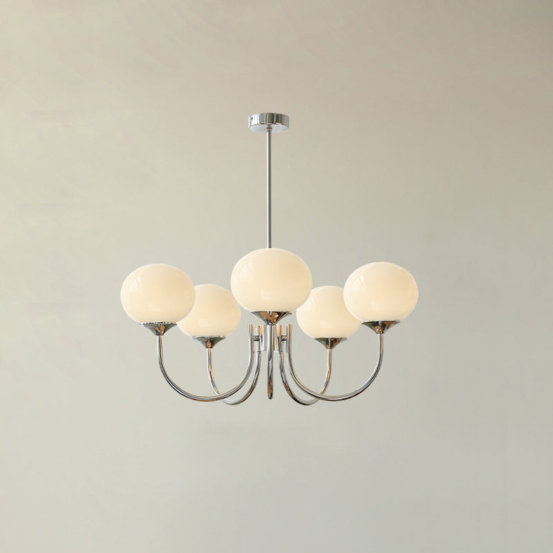 Aurevella | Lampadario Moderno Glam con Paralumi in Vetro Rosa per Spazi di Ristorazione e Camera da Letto