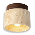 MarWood – Lampada da soffitto in Travertino con Spot Incassato in Marmo e Legno