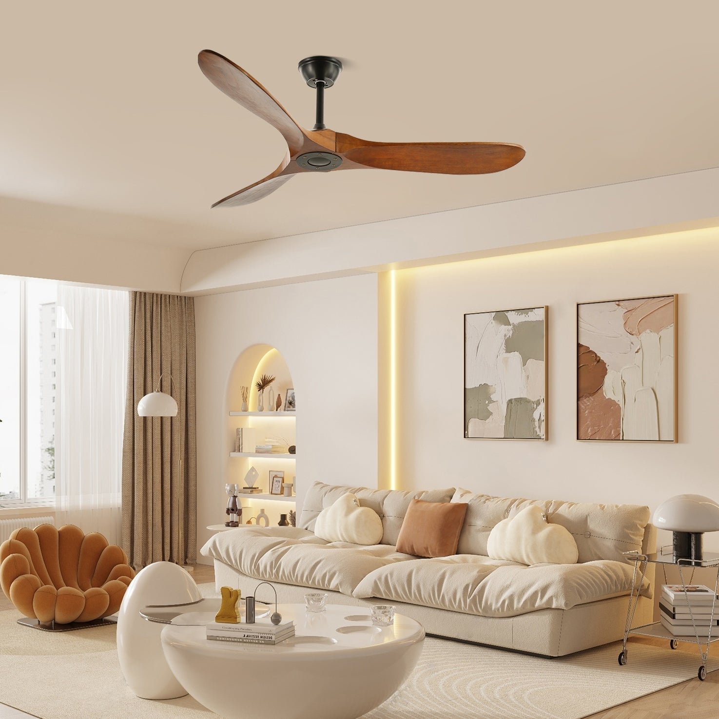 Clivara - Ventilatore da soffitto con telecomando Design moderno silenzioso