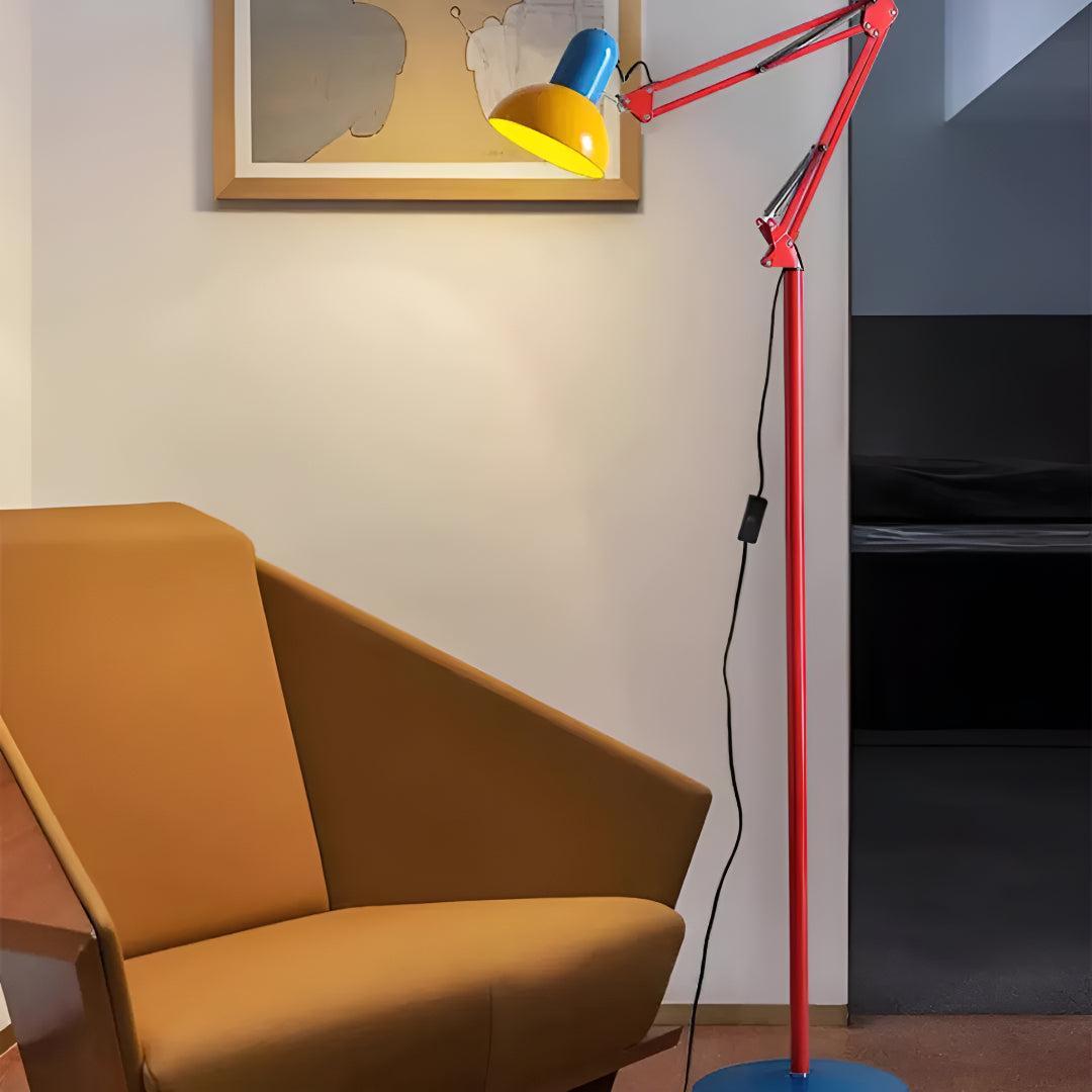 Lampada da Terra Moderna Regolabile Memphis con Luce da Lettura