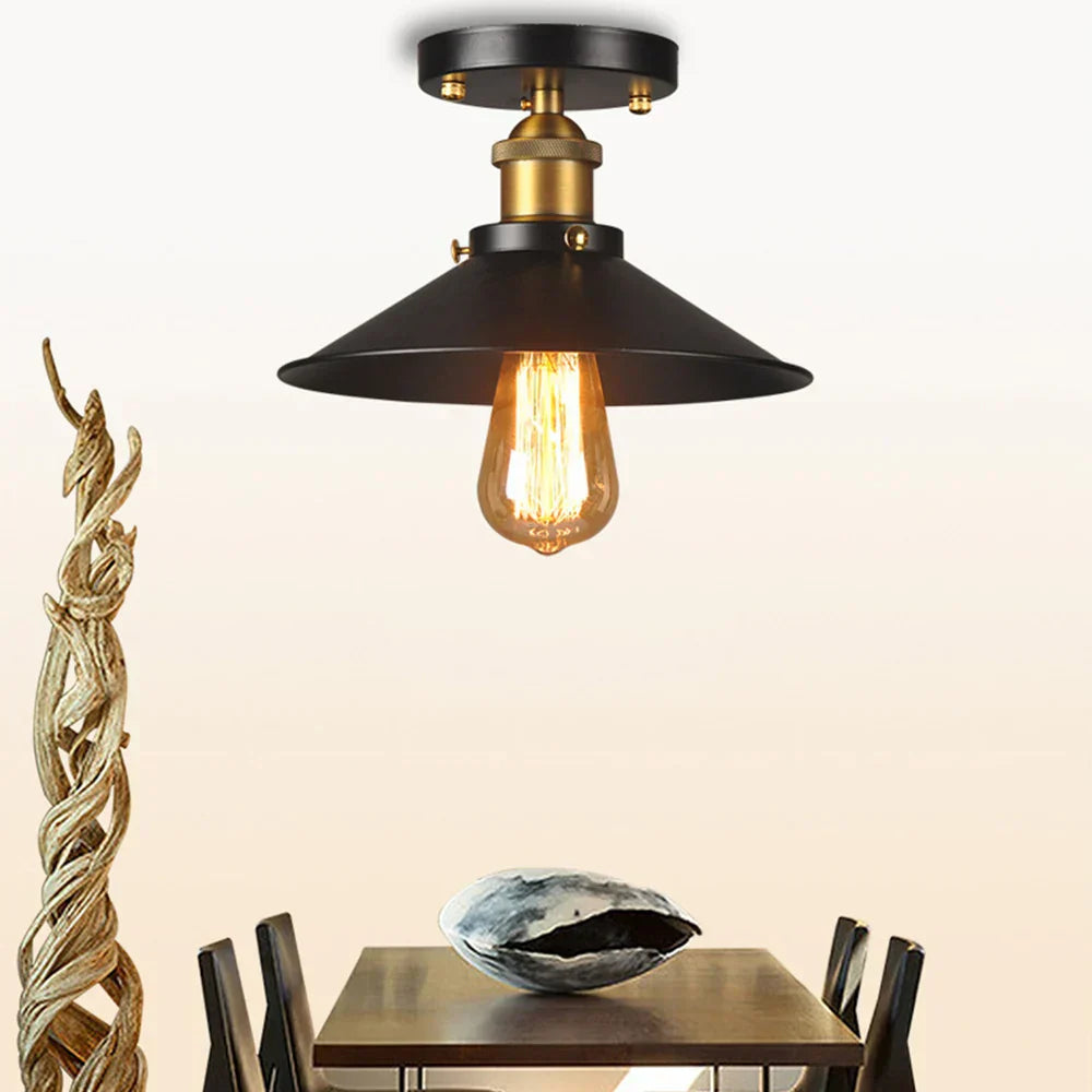 Lampada da soffitto vintage in stile industriale, lampada da soffitto retro con lampadina Edison, compatibile con LED