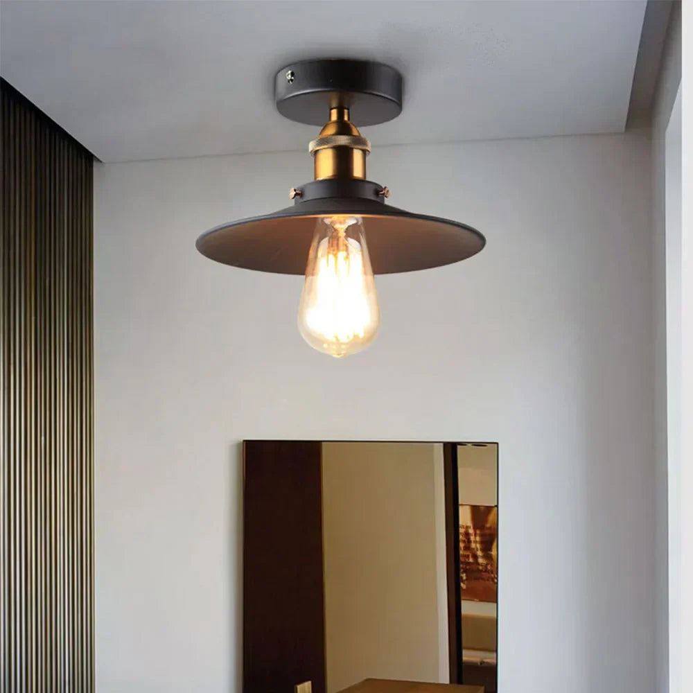Lampada da soffitto vintage in stile industriale, lampada da soffitto retro con lampadina Edison, compatibile con LED