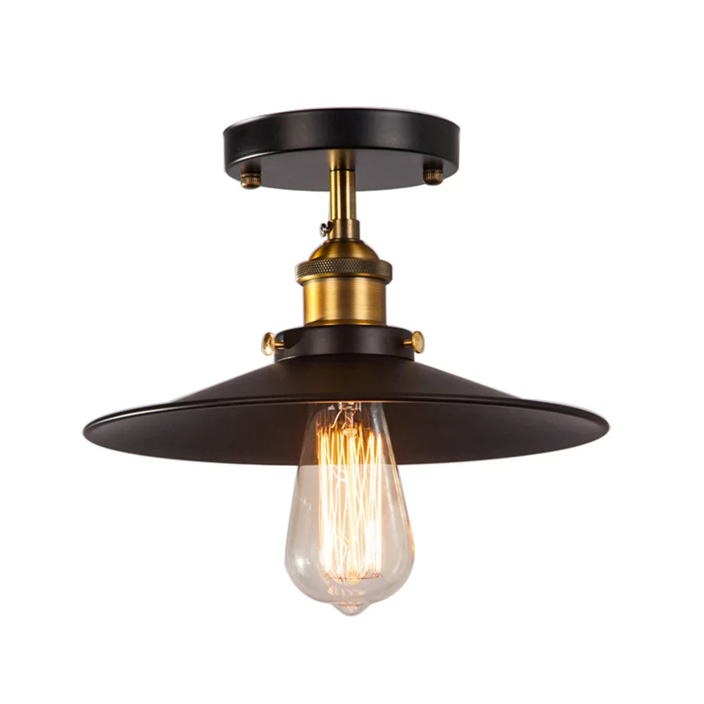 Lampada da soffitto vintage in stile industriale, lampada da soffitto retro con lampadina Edison, compatibile con LED