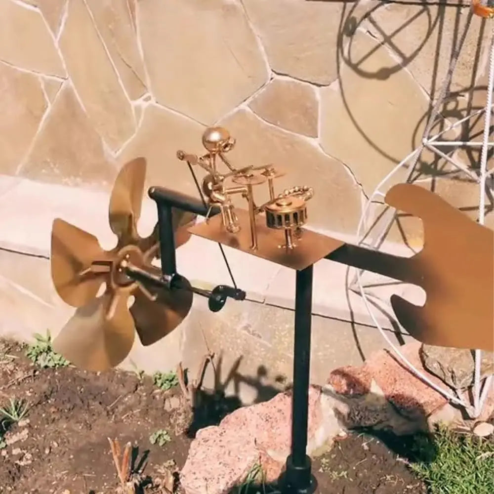 Mulino a Vento in Metallo "Rock Band" – Decorazione da Giardino Mobile con Carattere