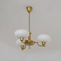 Lampadario in Stile Mid Century con Paralumi in Vetro