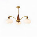 Lampadario Mid Century con Paralumi in Vetro per Sala da Pranzo
