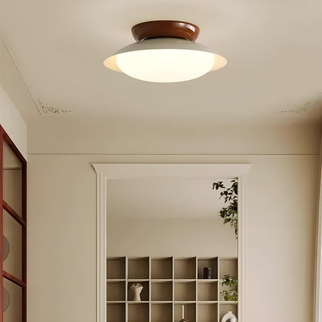 Lampada da soffitto a montaggio a filo in stile Mid Century con design a cupola