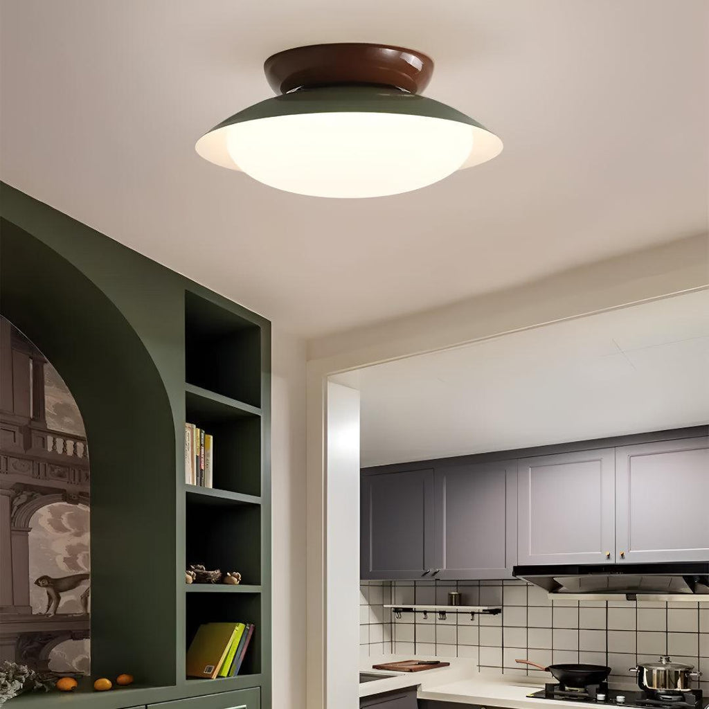 Lampada da soffitto a montaggio a filo in stile Mid Century con design a cupola