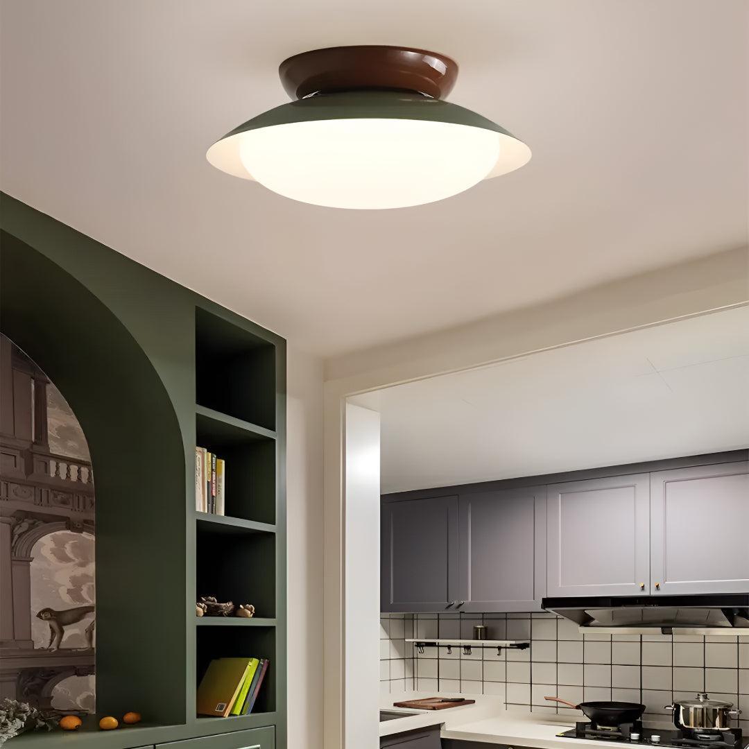 Lampada da soffitto a montaggio a filo in stile Mid Century con design a cupola
