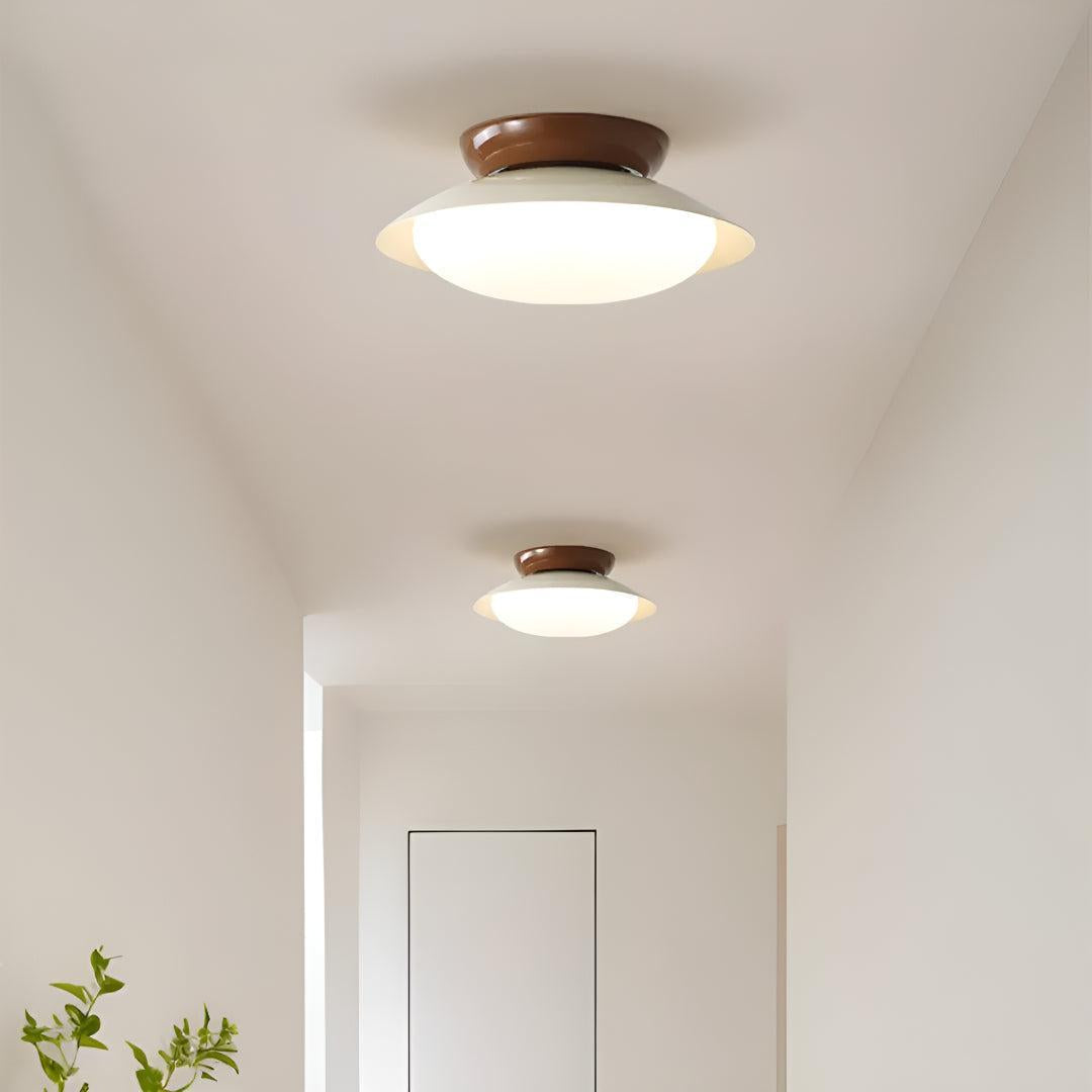 Lampada da soffitto a montaggio a filo in stile Mid Century con design a cupola