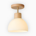 LjusAisle – Lampada da soffitto LED a righe nordica in vetro e legno