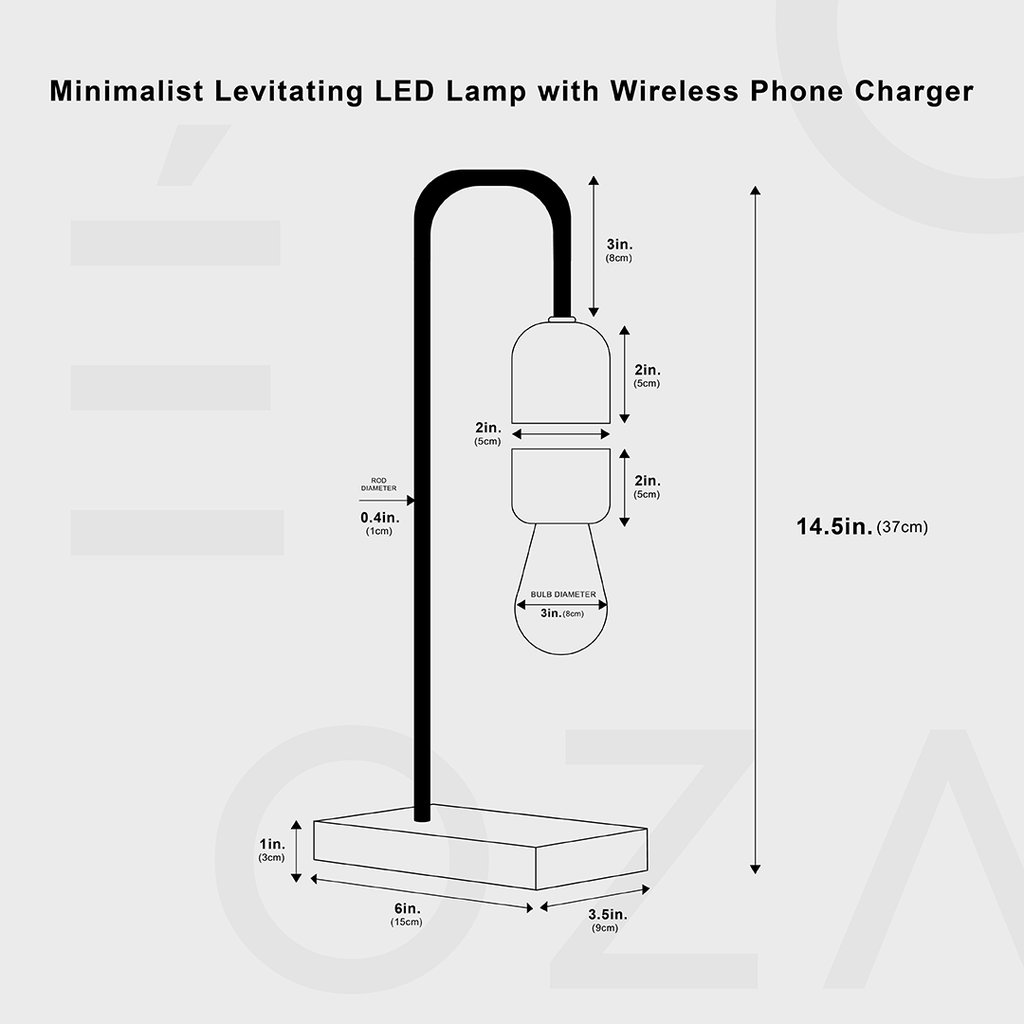 AeroCharge – Lampada a soffitto LED minimalista con ricarica wireless e design sospeso (8W)