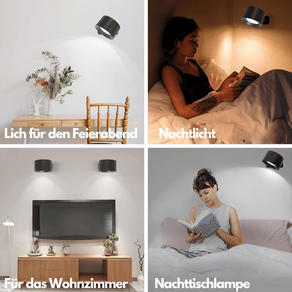Lampada da Parete Wireless – Illuminazione LED Ricaricabile e Regolabile a 360°