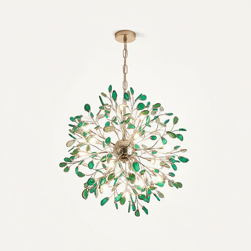 Norivana | Lampadario in Agata Naturale con Struttura Dorata per Ambienti Eleganti