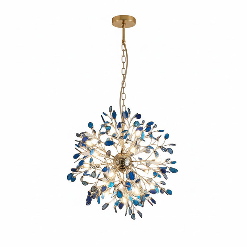 Norivana | Lampadario in Agata Naturale con Struttura Dorata per Ambienti Eleganti