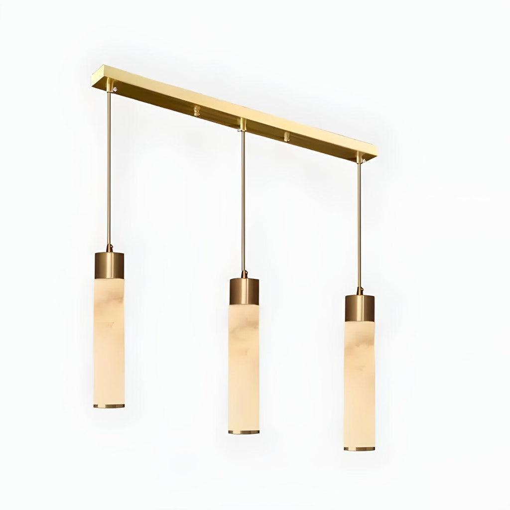 Lampada a Sospensione Moderna in Alabastro con Base in Ottone