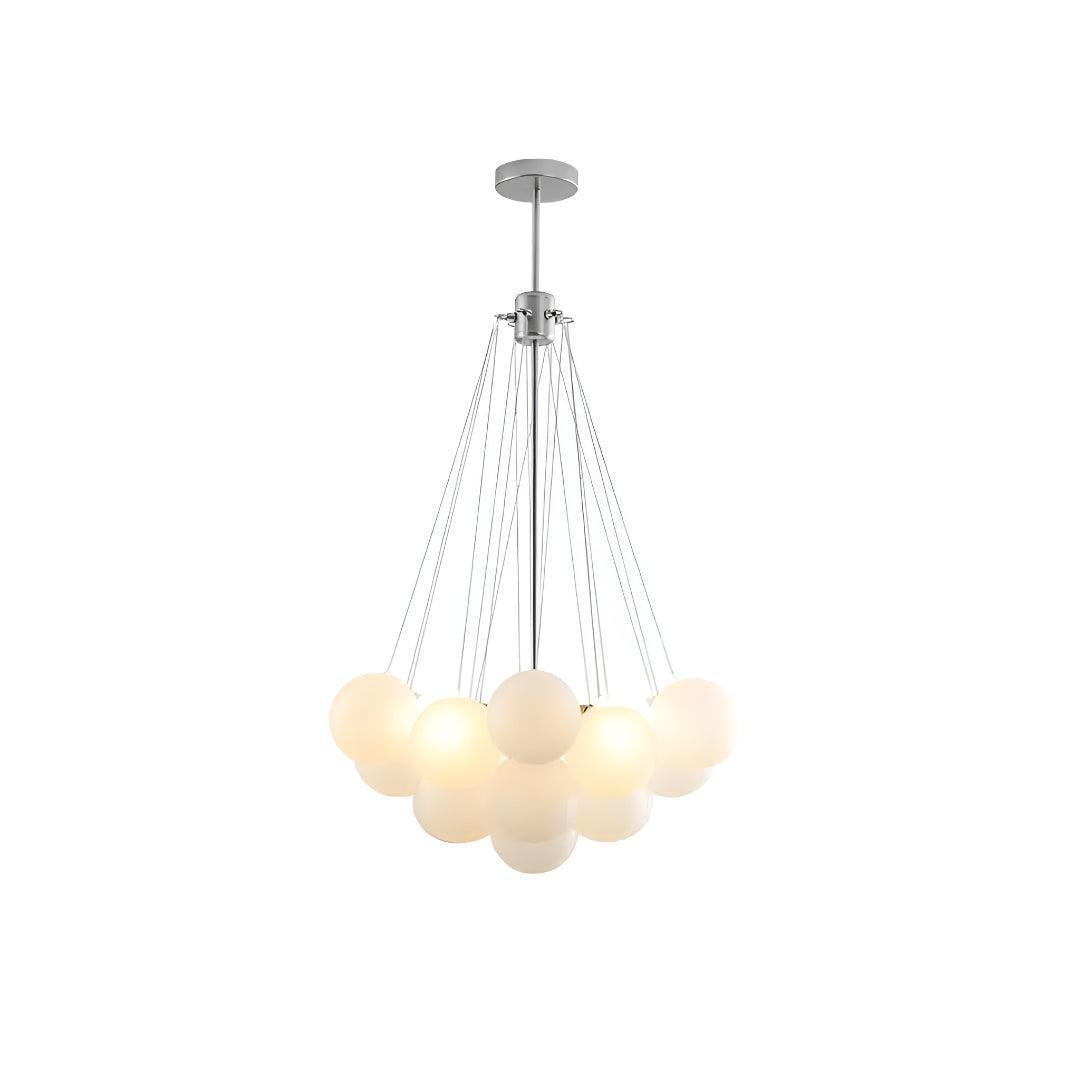 Candelabro Moderno a Bolle con Sfere di Vetro Satinato