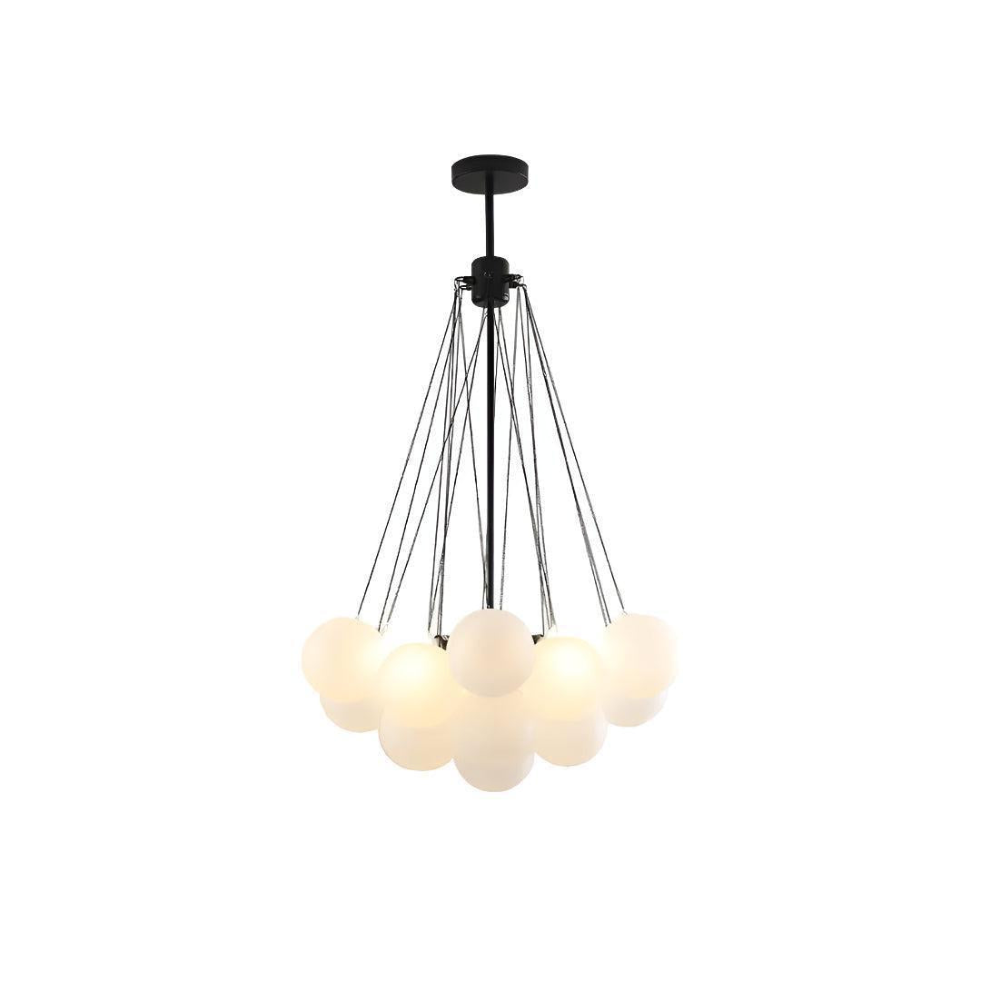 Candelabro Moderno a Bolle con Sfere di Vetro Satinato