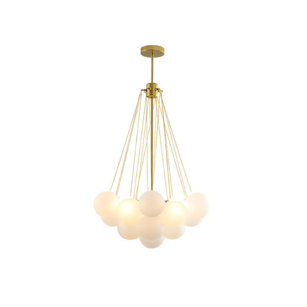 Candelabro Moderno a Bolle con Sfere di Vetro Satinato