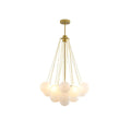 Candelabro Moderno a Bolle con Sfere di Vetro Satinato