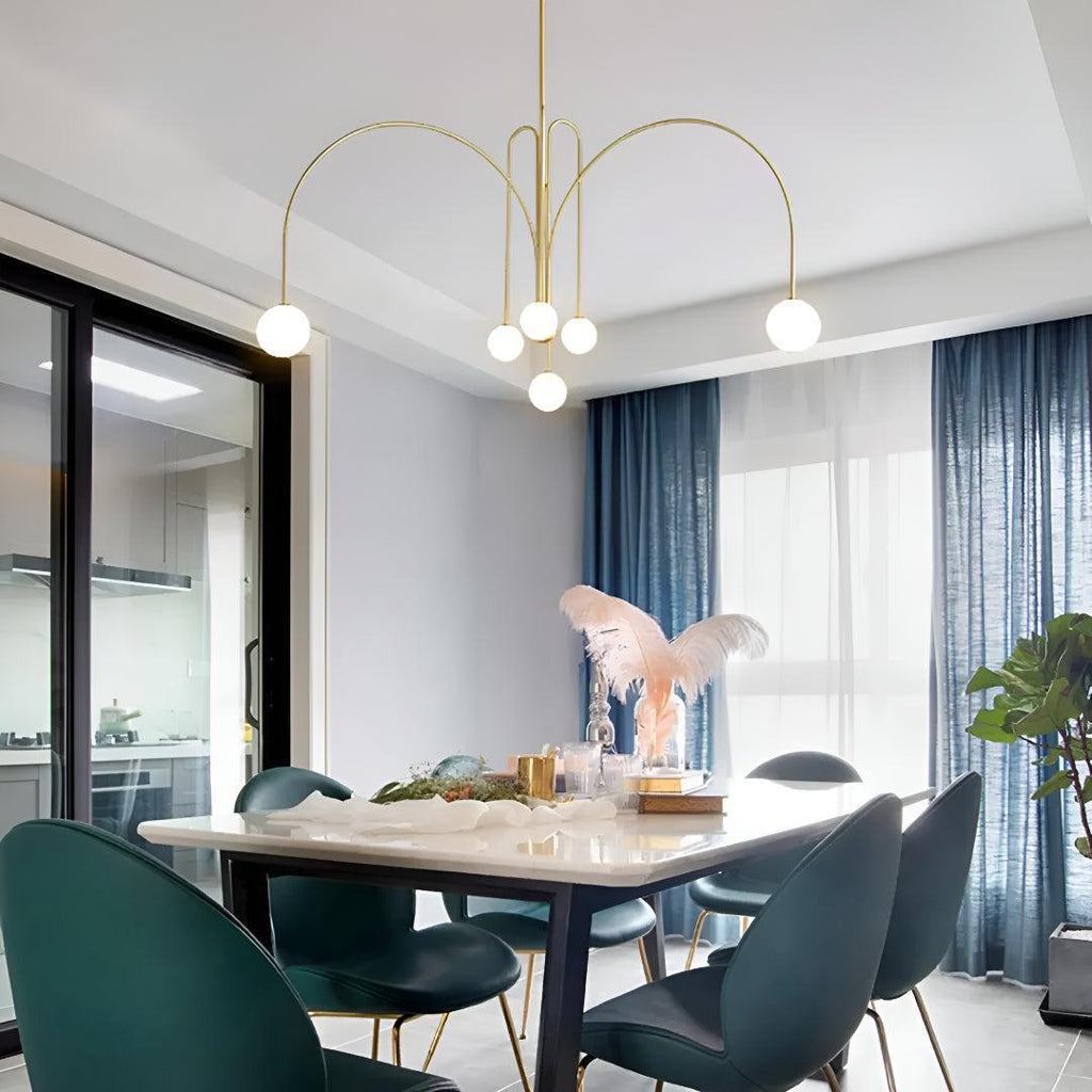 Lampadario Moderno Con Luci Globe A Più Bracci