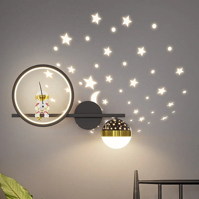 Lampada da parete LED per camera dei bambini con cielo stellato – Lampada moderna per bambini