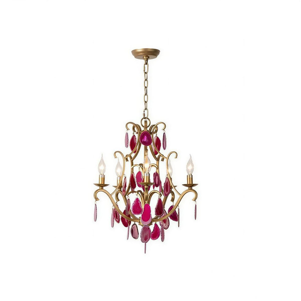Lampadario Moderno in Cristallo con Design in Agata