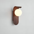 Applique da Parete Moderna in Legno Curvo con Globo Satinato